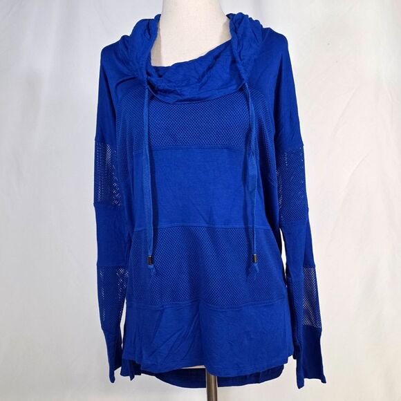 ConText Lord & Taylor Bright in Blue Soft Mesh Everyday Active Top Size Medium - Picture 1 of 7